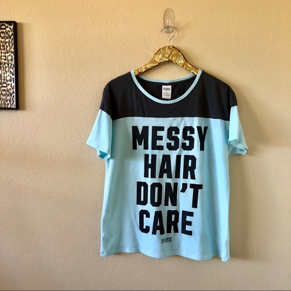 PINK Victoria's Secret Tops - Victoria’s Secret PINK | Messy Hair T-shirt